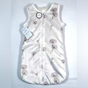 NWT LILA & JACK Baby Reversible Mink Sleep Sack Dandelion Print Size 0-3M NEW